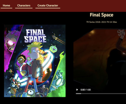 Final Space UI/BackEnd API Project